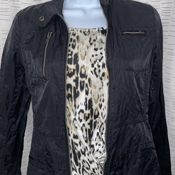 Converse black zip up moto jacket XS 4 pockets lightweight - Picture 5 of 10